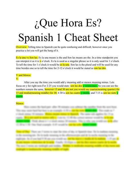 spanish for idiot|spanish one cheat sheet.